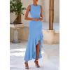 imagePRETTYGARDEN Womens Summer Bodycon Maxi Dress 2025 Sleeveless Ruffle Mermaid Cocktail Wedding Guest Formal Long DressesLight Blue