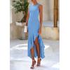 imagePRETTYGARDEN Womens Summer Bodycon Maxi Dress 2025 Sleeveless Ruffle Mermaid Cocktail Wedding Guest Formal Long DressesLight Blue