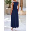 imagePRETTYGARDEN Womens Summer Bodycon Maxi Dress 2025 Sleeveless Ruffle Mermaid Cocktail Wedding Guest Formal Long DressesNavy
