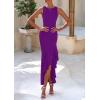 imagePRETTYGARDEN Womens Summer Bodycon Maxi Dress 2025 Sleeveless Ruffle Mermaid Cocktail Wedding Guest Formal Long DressesPurple