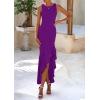 imagePRETTYGARDEN Womens Summer Bodycon Maxi Dress 2025 Sleeveless Ruffle Mermaid Cocktail Wedding Guest Formal Long DressesPurple
