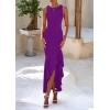 imagePRETTYGARDEN Womens Summer Bodycon Maxi Dress 2025 Sleeveless Ruffle Mermaid Cocktail Wedding Guest Formal Long DressesPurple