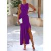 imagePRETTYGARDEN Womens Summer Bodycon Maxi Dress 2025 Sleeveless Ruffle Mermaid Cocktail Wedding Guest Formal Long DressesPurple