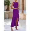 imagePRETTYGARDEN Womens Summer Bodycon Maxi Dress 2025 Sleeveless Ruffle Mermaid Cocktail Wedding Guest Formal Long DressesPurple