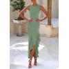imagePRETTYGARDEN Womens Summer Bodycon Maxi Dress 2025 Sleeveless Ruffle Mermaid Cocktail Wedding Guest Formal Long DressesSage Green