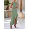 imagePRETTYGARDEN Womens Summer Bodycon Maxi Dress 2025 Sleeveless Ruffle Mermaid Cocktail Wedding Guest Formal Long DressesSage Green
