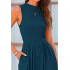 imagePRETTYGARDEN Womens Summer Jumpsuits Dressy Casual One Piece Outfits Sleeveless Mock Neck Wide Leg Pants Rompers with PocketsLake Blue