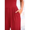 imagePRETTYGARDEN Womens Summer Jumpsuits Dressy Casual One Piece Outfits Sleeveless Mock Neck Wide Leg Pants Rompers with PocketsRed