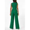 imagePRETTYGARDEN Womens Summer Jumpsuits Dressy Casual One Piece Outfits Sleeveless Mock Neck Wide Leg Pants Rompers with PocketsStyle2green