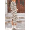 imagePRETTYGARDEN Womens 2 Piece Striped Sweater Set Casual Fall Long Sleeve Knit Pullover Midi Skirts Matching Travel OutfitsApricot Stripe