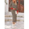 imagePRETTYGARDEN Womens 2 Piece Striped Sweater Set Casual Fall Long Sleeve Knit Pullover Midi Skirts Matching Travel OutfitsBeige Black Stripe