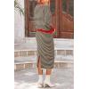 imagePRETTYGARDEN Womens 2 Piece Striped Sweater Set Casual Fall Long Sleeve Knit Pullover Midi Skirts Matching Travel OutfitsBeige Black Stripe