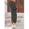 imagePRETTYGARDEN Womens 2 Piece Striped Sweater Set Casual Fall Long Sleeve Knit Pullover Midi Skirts Matching Travel OutfitsBlack Stripe