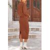 imagePRETTYGARDEN Womens 2 Piece Striped Sweater Set Casual Fall Long Sleeve Knit Pullover Midi Skirts Matching Travel OutfitsBrick Red Stripe