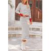 imagePRETTYGARDEN Womens 2 Piece Striped Sweater Set Casual Fall Long Sleeve Knit Pullover Midi Skirts Matching Travel OutfitsLight Grey Stripe