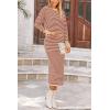 imagePRETTYGARDEN Womens 2 Piece Striped Sweater Set Casual Fall Long Sleeve Knit Pullover Midi Skirts Matching Travel OutfitsOrange Stripe