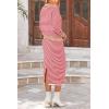 imagePRETTYGARDEN Womens 2 Piece Striped Sweater Set Casual Fall Long Sleeve Knit Pullover Midi Skirts Matching Travel OutfitsPink Stripe