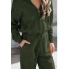imagePRETTYGARDEN Womens 2 Piece Sweater Set Pullover Zip Up Sweatshirt Jogger Sweatpants Tracksuit Casual OutfitArmy Green