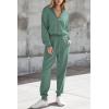 imagePRETTYGARDEN Womens 2 Piece Sweater Set Pullover Zip Up Sweatshirt Jogger Sweatpants Tracksuit Casual OutfitLake Green