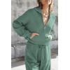 imagePRETTYGARDEN Womens 2 Piece Sweater Set Pullover Zip Up Sweatshirt Jogger Sweatpants Tracksuit Casual OutfitLake Green