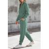 imagePRETTYGARDEN Womens 2 Piece Sweater Set Pullover Zip Up Sweatshirt Jogger Sweatpants Tracksuit Casual OutfitLake Green