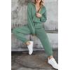 imagePRETTYGARDEN Womens 2 Piece Sweater Set Pullover Zip Up Sweatshirt Jogger Sweatpants Tracksuit Casual OutfitLake Green