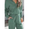 imagePRETTYGARDEN Womens 2 Piece Sweater Set Pullover Zip Up Sweatshirt Jogger Sweatpants Tracksuit Casual OutfitLake Green