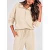 imagePRETTYGARDEN Womens 2 Piece Sweatsuits Set Long Sleeve Half Zip Pullover Sweatshirt Joggers Sweatpants Fall Outfits TracksuitApricot