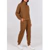 imagePRETTYGARDEN Womens 2 Piece Sweatsuits Set Long Sleeve Half Zip Pullover Sweatshirt Joggers Sweatpants Fall Outfits TracksuitBrown