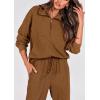 imagePRETTYGARDEN Womens 2 Piece Sweatsuits Set Long Sleeve Half Zip Pullover Sweatshirt Joggers Sweatpants Fall Outfits TracksuitBrown