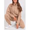 imagePRETTYGARDEN Womens 2 Piece Sweatsuits Set Long Sleeve Half Zip Pullover Sweatshirt Joggers Sweatpants Fall Outfits TracksuitKhaki