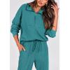 imagePRETTYGARDEN Womens 2 Piece Sweatsuits Set Long Sleeve Half Zip Pullover Sweatshirt Joggers Sweatpants Fall Outfits TracksuitLake Blue