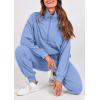 imagePRETTYGARDEN Womens 2 Piece Sweatsuits Set Long Sleeve Half Zip Pullover Sweatshirt Joggers Sweatpants Fall Outfits TracksuitLight Blue