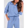 imagePRETTYGARDEN Womens 2 Piece Sweatsuits Set Long Sleeve Half Zip Pullover Sweatshirt Joggers Sweatpants Fall Outfits TracksuitLight Blue
