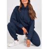 imagePRETTYGARDEN Womens 2 Piece Sweatsuits Set Long Sleeve Half Zip Pullover Sweatshirt Joggers Sweatpants Fall Outfits TracksuitNavy