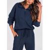 imagePRETTYGARDEN Womens 2 Piece Sweatsuits Set Long Sleeve Half Zip Pullover Sweatshirt Joggers Sweatpants Fall Outfits TracksuitNavy