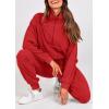 imagePRETTYGARDEN Womens 2 Piece Sweatsuits Set Long Sleeve Half Zip Pullover Sweatshirt Joggers Sweatpants Fall Outfits TracksuitRed