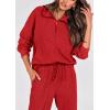 imagePRETTYGARDEN Womens 2 Piece Sweatsuits Set Long Sleeve Half Zip Pullover Sweatshirt Joggers Sweatpants Fall Outfits TracksuitRed