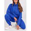 imagePRETTYGARDEN Womens 2 Piece Sweatsuits Set Long Sleeve Half Zip Pullover Sweatshirt Joggers Sweatpants Fall Outfits TracksuitRoyal Blue