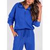 imagePRETTYGARDEN Womens 2 Piece Sweatsuits Set Long Sleeve Half Zip Pullover Sweatshirt Joggers Sweatpants Fall Outfits TracksuitRoyal Blue