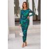 imagePRETTYGARDEN Womens Bodycon Maxi Dress Fall Spring Fashion Long Sleeve Floral Print Tight Fitted Party Club Ruched DressesGreen