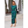imagePRETTYGARDEN Womens Bodycon Maxi Dress Fall Spring Fashion Long Sleeve Floral Print Tight Fitted Party Club Ruched DressesGreen