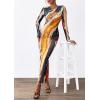 imagePRETTYGARDEN Womens Bodycon Maxi Dress Fall Spring Fashion Long Sleeve Floral Print Tight Fitted Party Club Ruched DressesNavy Watercolor