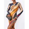 imagePRETTYGARDEN Womens Bodycon Maxi Dress Fall Spring Fashion Long Sleeve Floral Print Tight Fitted Party Club Ruched DressesNavy Watercolor