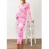 imagePRETTYGARDEN Womens Bodycon Maxi Dress Fall Spring Fashion Long Sleeve Floral Print Tight Fitted Party Club Ruched DressesPink Red Floral