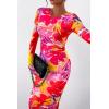 imagePRETTYGARDEN Womens Bodycon Maxi Dress Fall Spring Fashion Long Sleeve Floral Print Tight Fitted Party Club Ruched DressesRed Purple Floral