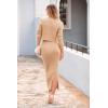 imagePRETTYGARDEN Womens Spring Fall 2 Piece Sweater Set Rib Knit Long Sleeve Crop Top Maxi Bodycon Skirt Casual Winter OutfitsBeige