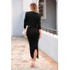 imagePRETTYGARDEN Womens Spring Fall 2 Piece Sweater Set Rib Knit Long Sleeve Crop Top Maxi Bodycon Skirt Casual Winter OutfitsBlack
