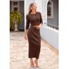 imagePRETTYGARDEN Womens Spring Fall 2 Piece Sweater Set Rib Knit Long Sleeve Crop Top Maxi Bodycon Skirt Casual Winter OutfitsCoffee