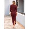 imagePRETTYGARDEN Womens Spring Fall 2 Piece Sweater Set Rib Knit Long Sleeve Crop Top Maxi Bodycon Skirt Casual Winter OutfitsWine Red
